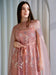 Elegant Floral Embroidered Armani Tulle Dress with Organza Shawl